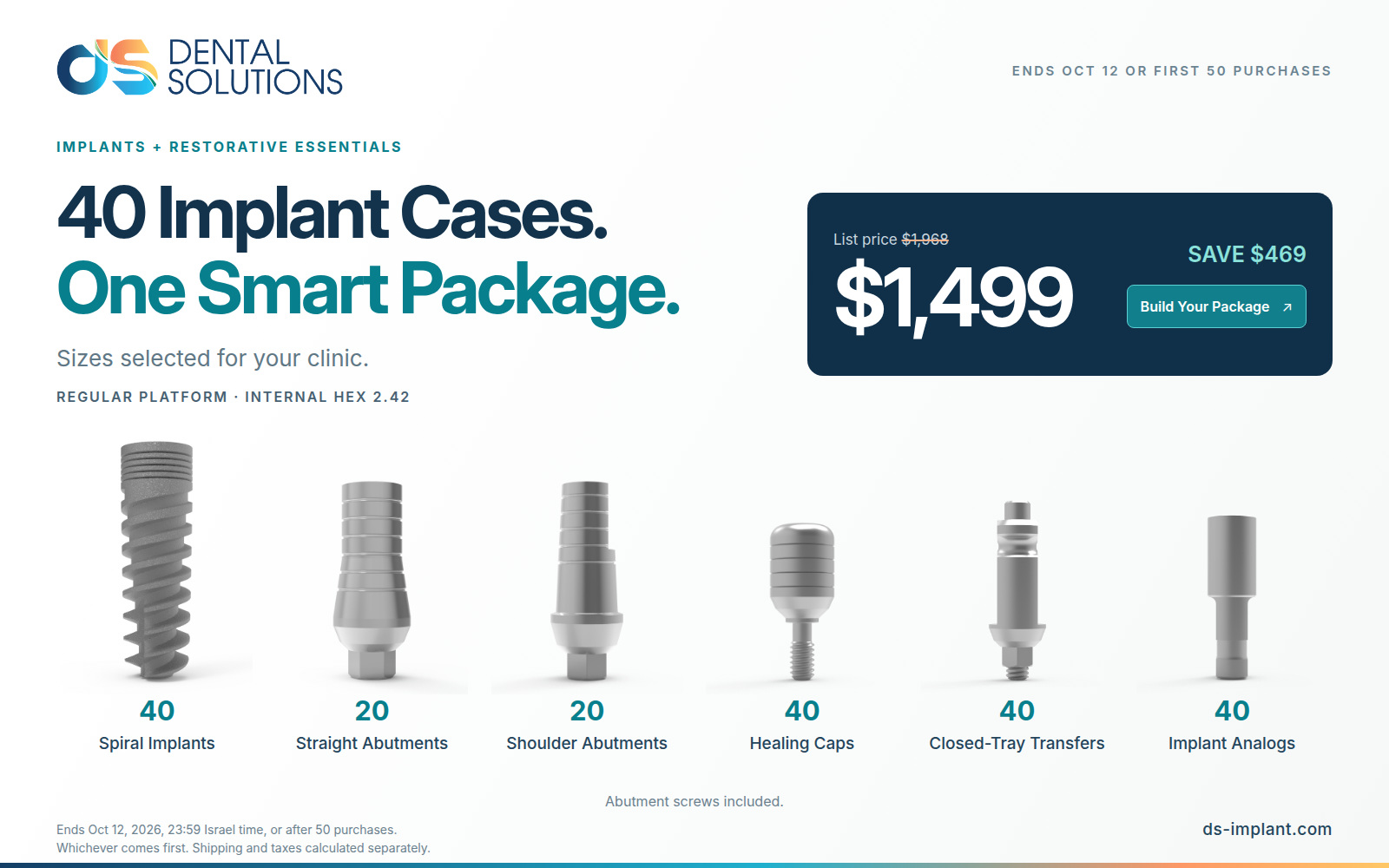 40 Implant Cases. One Smart Package.